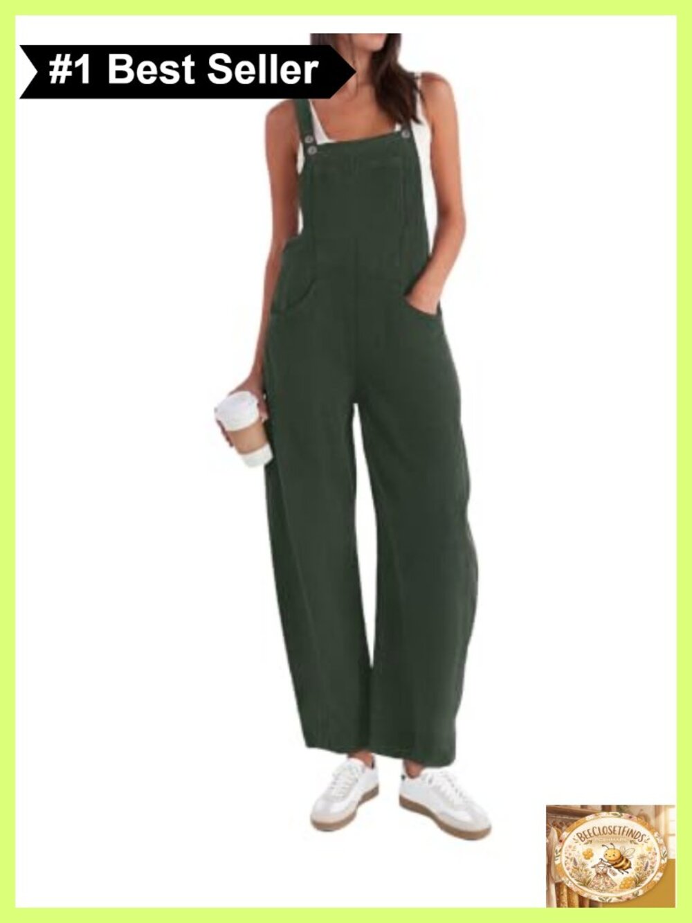Corduroy Overalls for Women Loose Wide Leg Jumpsuit with Pockets